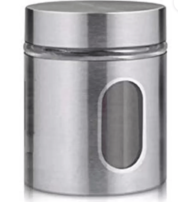 Glass, Steel Grocery Container Glass Grocery Container