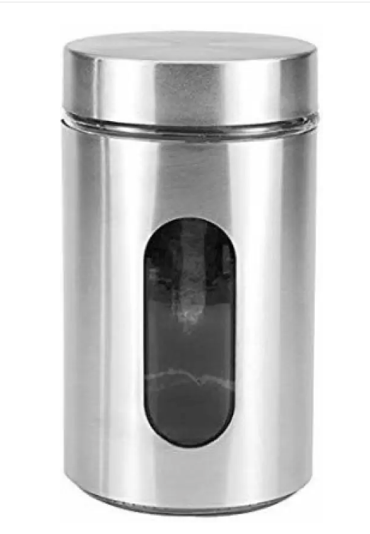 Glass, Steel Grocery Container Glass Grocery Container