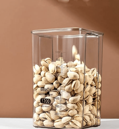 சமையலறை சீல் செய்யப்பட்ட ஜாடி, அளவுகோல் பல்நோக்கு உணவு தர தானிய உணவு சேமிப்பு கொள்கலன் 1800 மிலி