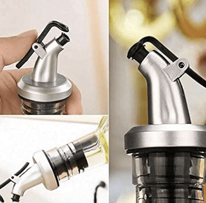 ग्लास ऑयल डिस्पेंसर बोतल, 500ml+500ml, 2 का पैक, पारदर्शी -3