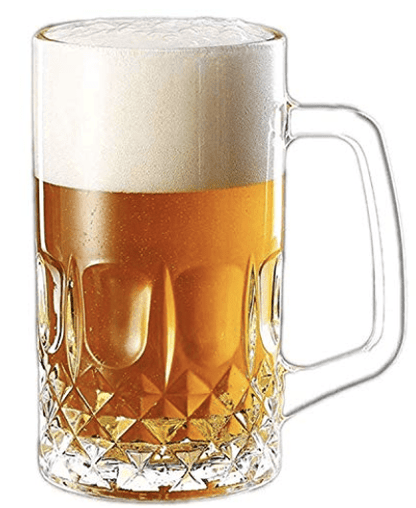 கிளாசிக் டிசைன் கிரிஸ்டல் கிளியர் கிளாஸ் பீர் குவளை, சாலிட் ஹெவி பேஸ் மற்றும் சாலிட் ஹேண்டில் டிரிங்கிங் லார்ஜ் ஸ்கல் பீர் குவளை 500மிலி பேக் (1 பிசிக்கள்) 