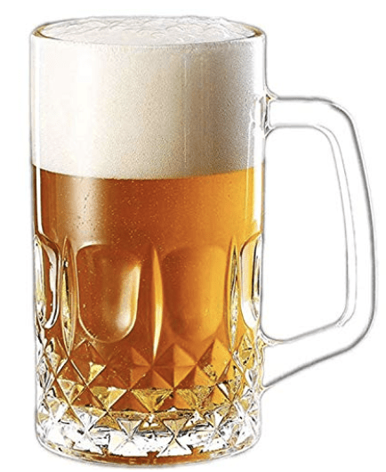 Classic Design Crystal Clear Glass Beer Mug with Solid Heavy Base and Solid Handle Drinking Large Skull Beer Mug 500ml Pack of (1 pcs)