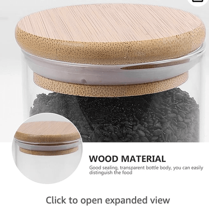 1pc glass storage jar glass jars Transparent Glass Jar Food Sealing Jar Kitchen Storage Jar Glass Sealing Jar Food Container Multipurpose Glass Jar Wood food jar tea