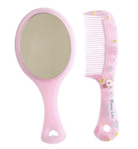 Hand Mirror with Comb Set for Women and Girls Gift for Girls, Pack of 1