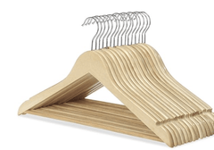 CONNECTWIDE® Wooden Suit Hangers/Wooden Men Clothes Hangers, Wood Clothes Hangers with Chrome Hooks, Size;(14.5 * 42 * 5 cm) Pack of 6-1
