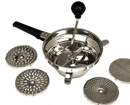 Anjali Puran Machine Delux stainless steel 5 attachements for different preparations with 5 Jali, Steel 5-piece farsan jali, puran jali, bundi jali,sev jali-CR02