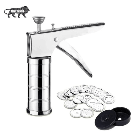 Heavy Stainless Steel Kitchen Press with 15 Different Blades Upgraded Model