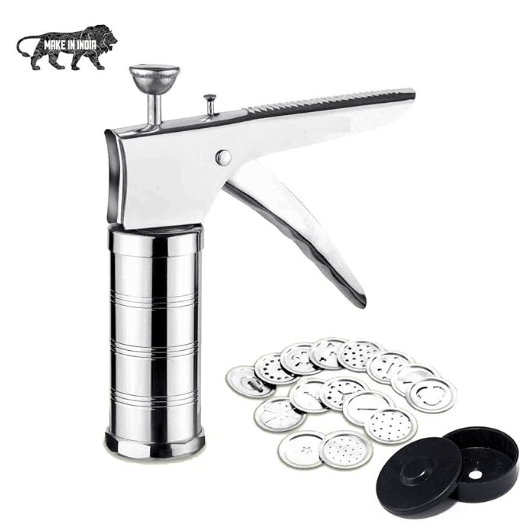 Heavy Stainless Steel Kitchen Press with 15 Different Blades Upgraded Model