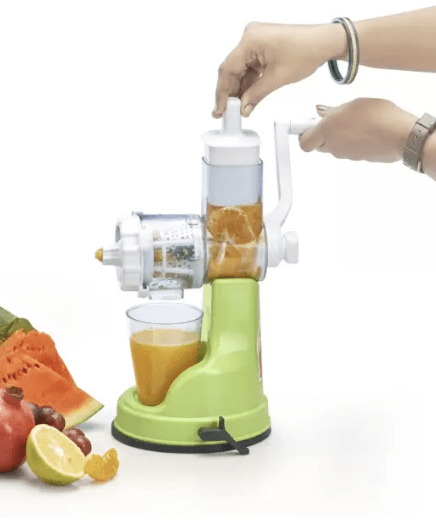 ANJALI Plastic Multi Purpose Juicer Hand Juicer  (White, Green)-1