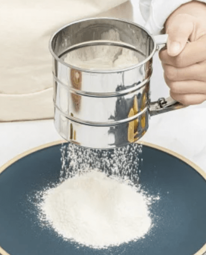 Semi-Automatic Baking Cooking Tool Shiny Stainless Steel Cup Flour Duster Sifter Filter Strainer-1