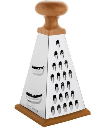 Chefline Multi Slicer42 - Sc13 Kitchen Grater Square Grater Stainless Steel with Non-Slip Base 20 cm High 4 Grating Surfaces Grater for Vegetables, Fruits, Cheese, Tower Grater, Stainless Steel Grater, Slicer