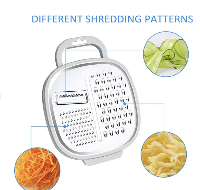 Chefline Multi Slicer31 - Sc09 Cheese Grater Citrus Lemon Zester with Food Storage Container & Lid - Perfect For Hard Parmesan Or Soft Cheddar Cheeses, Ginger, Vegetables, Butter, Chocolate & Nutmeg,F54820