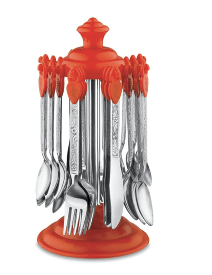 Ritu Cute Stainless Steel Cutlery Set, 24-Pieces, Multicolour