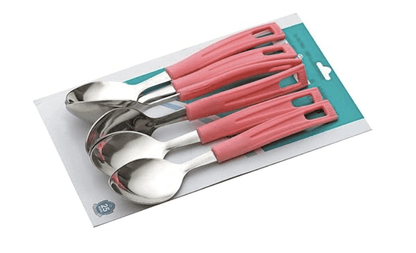 Ritu Aluminum Desert Spoon Set, 6-Pieces, Assorted Colors, Standard