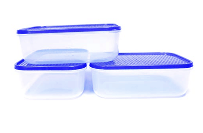 Mahaware Modular Jolly Polka Plastic Container Set, 1200ml,Set of 3 Pieces, Blue