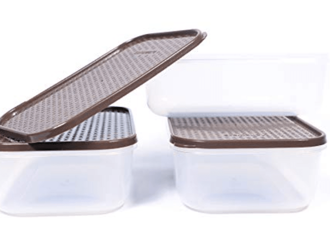 Mahaware Modular Jolly Polka Plastic Container Set, 1200ml,Set of 3 Pieces, Blue