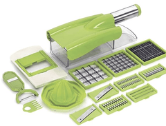 12 in 1 Vegetable Chopper | Multipurpose Manual Quick Vegetable & Fruit Chopper | Cutter/Slicer/Grater with Container | Kitchen Tool & Accessories (Pack of 1-1