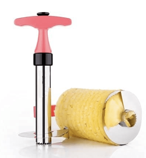 Stainless Steel Pineapple Cutter and Fruit Peeler Slicer with Drill Straw Hole Open | Pineapple Core Remover Tool for Home & Kitchen (Multicolor)