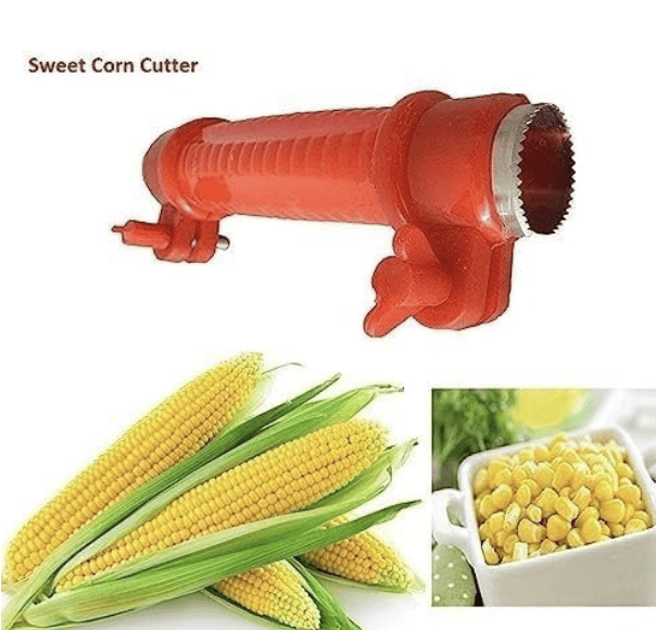 Plastic and Stainless Steel Sweet Corn Cutter Peeler (Multicolor)
