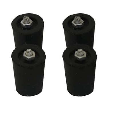 LPG Gas Stove Legs with Inner Stainless Steel Nut - Bolt (Black) - Set of 4 Pieces