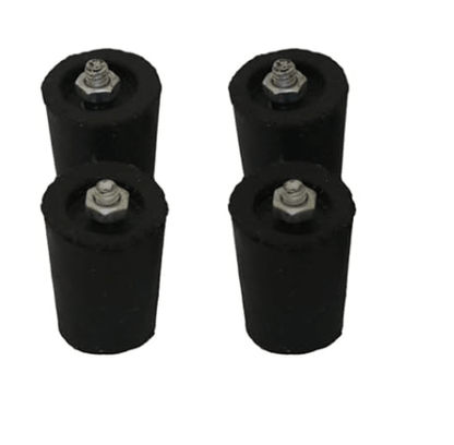 LPG Gas Stove Legs with Inner Stainless Steel Nut - Bolt (Black) - Set of 4 Pieces