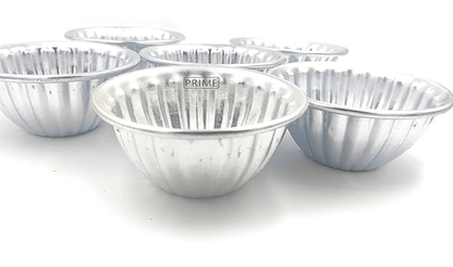 பேக்கர்கள் மற்றும் மோல்டர்கள் அலுமினிய கிண்ண வடிவ மினி மோல்டுகள் பேக்கிங் மோல்ட் கேக்/புட்டிங்/ஓவனுக்கான ஜெல்லி கோப்பை - 6 துண்டுகள் 