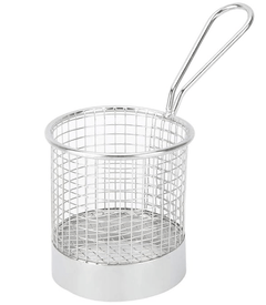 2 in1 Stainless Steel Round Basket for Frying Food or Placing Deep-Fried Chips, Snacks and Desserts, Essential Tool of Kitchen,Durable.-1