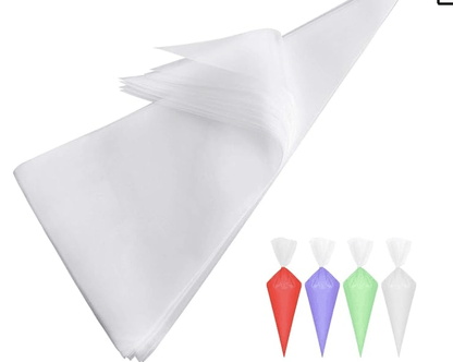 பாரம்பரிய பேஸ்ட்ரி, கேக் ஐசிங் பைப்பிங் அலங்கரிக்கும் பைகள் (26 x 17 செ.மீ., தெளிவானது) - 100 பேக் 