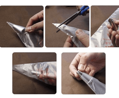 பாரம்பரிய பேஸ்ட்ரி, கேக் ஐசிங் பைப்பிங் அலங்கரிக்கும் பைகள் (26 x 17 செ.மீ., தெளிவானது) - 100 பேக் 