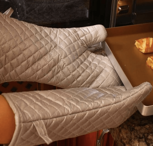 Oven Mitts Gloves Kitchen Cooking Cotton Microwave Oven Mitts as described-2