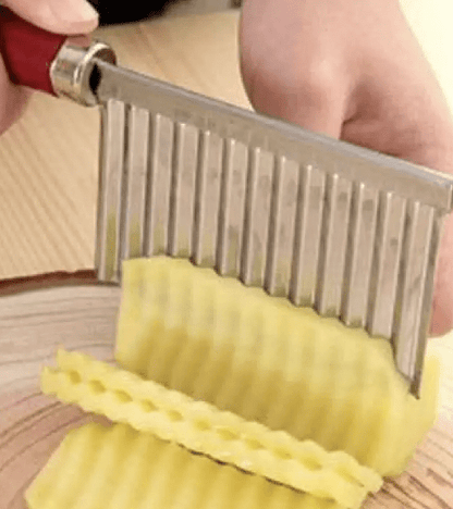 வ்ராக்ஸி கிச்சன் பிளாஸ்டிக் க்ரிங்கிள் கட் கத்தி காய்கறி உருளைக்கிழங்கு சிப் கட்டர் பிரஞ்சு பொரியல், வெங்காயம், பழம், சிப், சாலட், கட்டர் கத்தி கருவி (1 துண்டுகள்)