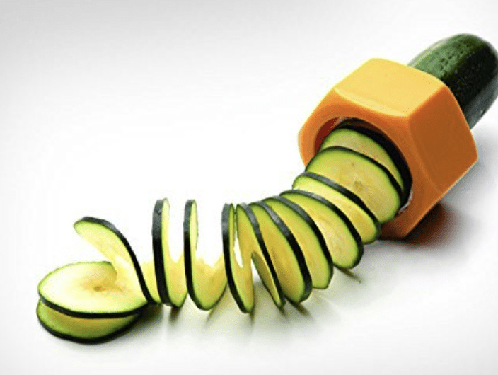 Vegetables with Spiral Elongated Shape Continues with Cucumber Slicer