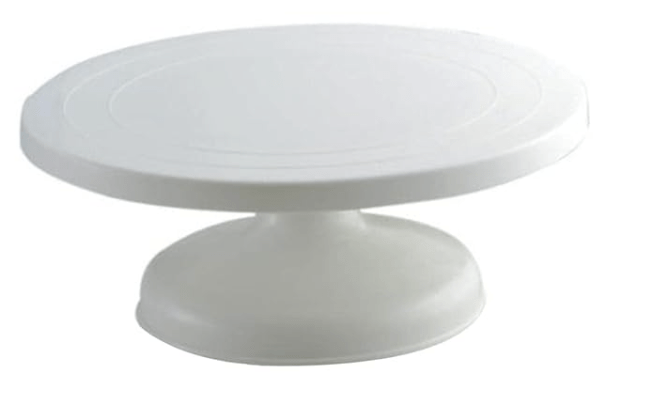 Fenteer Cake Plate Turntable Rotating Anti-Skid Cake Stand,Cake Decorating Rotating Table DIY Baking Kitchen Tool