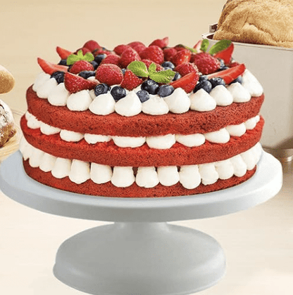 Fenteer Cake Plate Turntable Rotating Anti-Skid Cake Stand,Cake Decorating Rotating Table DIY Baking Kitchen Tool