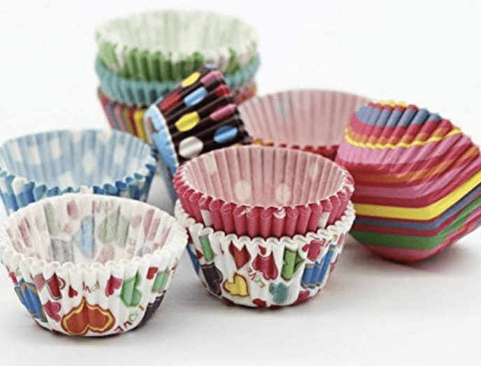 Paper Muffin Cupcake Cases Liners - 100 pieces, Multicolour
