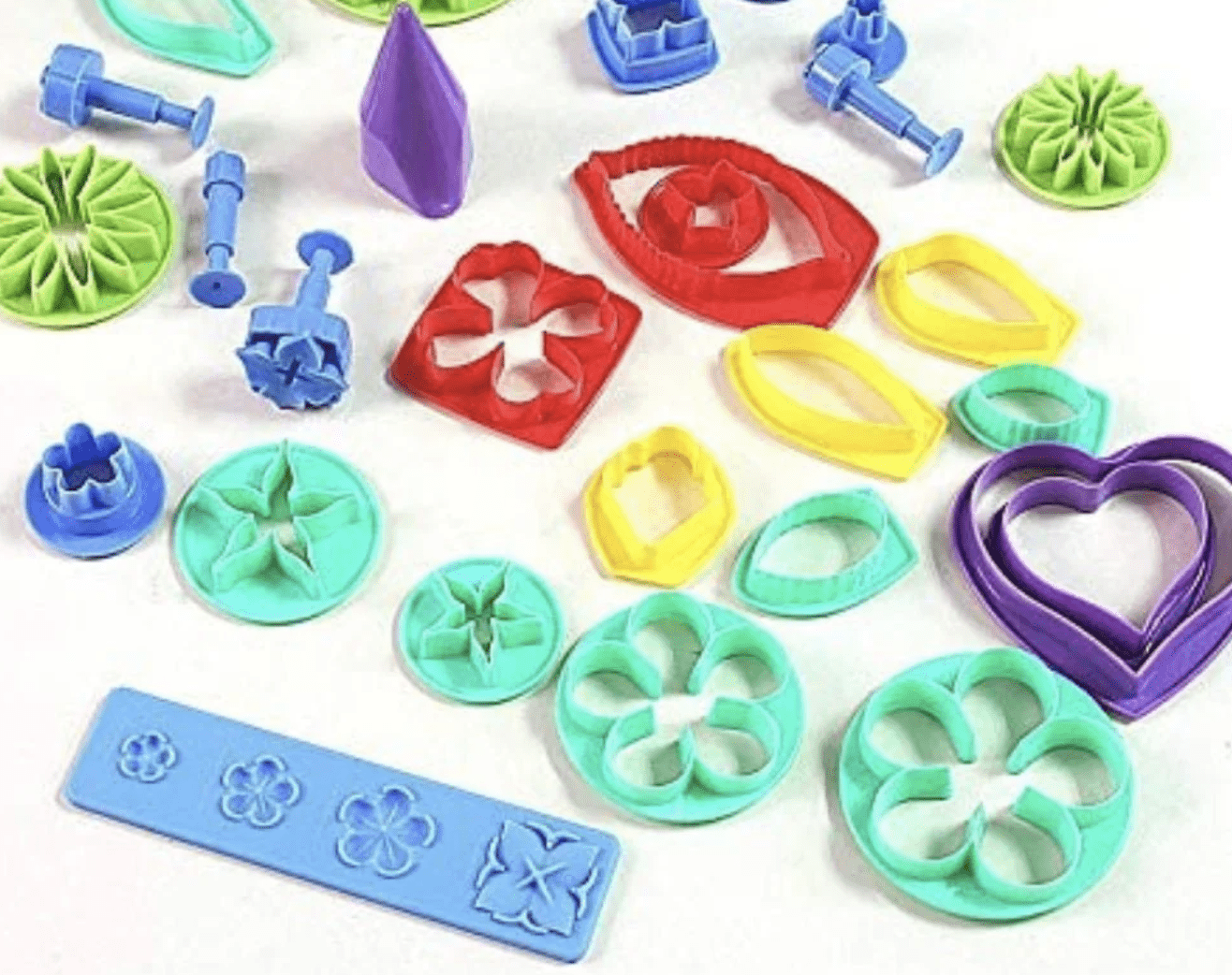 பேக்வேர்இண்ட் கம்பேஸ்ட் மலர் இலை வீனர் கட்டர் கேக் அலங்காரப் பெட்டி, 26 பிசிக்கள்