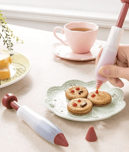 Silicone Writing Pen Cake Pastry Chocolate Baking Gadgets,Cake Cookie Pastry Cream Chocolate Icing Decorating Syringe