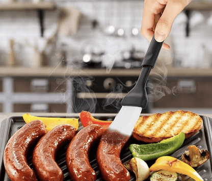 RamPro Plastic Basting Brush Black Food Grade Pastry Brush Set Heat Resistant Sauce Kitchen Brush for Baking and Cooking Pack of 2