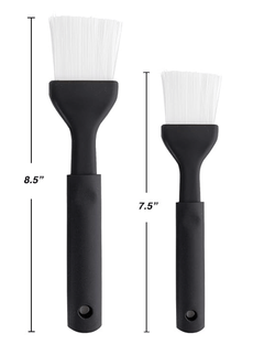 RamPro Plastic Basting Brush Black Food Grade Pastry Brush Set Heat Resistant Sauce Kitchen Brush for Baking and Cooking Pack of 2-2