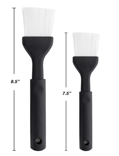 RamPro Plastic Basting Brush Black Food Grade Pastry Brush Set Heat Resistant Sauce Kitchen Brush for Baking and Cooking Pack of 2