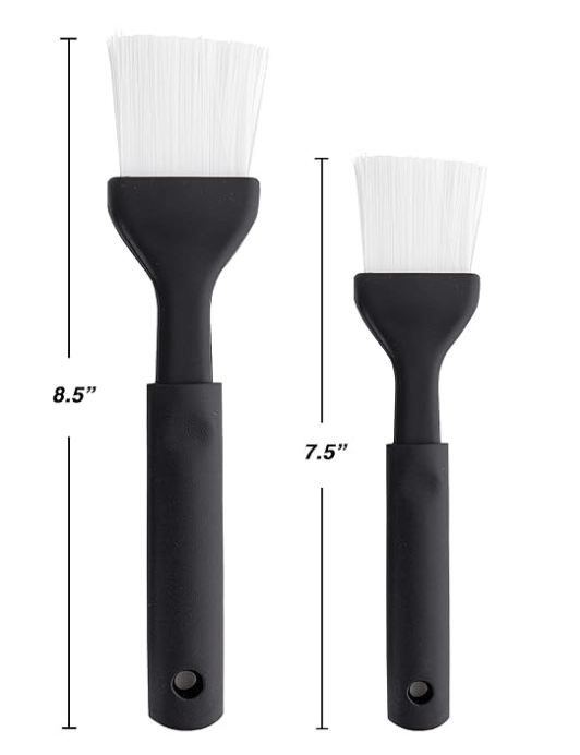 RamPro Plastic Basting Brush Black Food Grade Pastry Brush Set Heat Resistant Sauce Kitchen Brush for Baking and Cooking Pack of 2