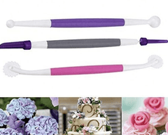 3pcs Fondant Graver for Cupcake Decorate Cake Modeling Pastry DIY Kit-2