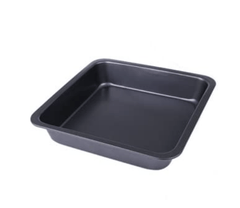 Grizzly 8 inch Square Black Non-Stick Cake Pans Carbon Steel Bread Baking Pan Tray for Microwave Oven Cookie Cake Moulds, 1Pc (Square pan)-3
