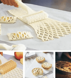 Pastry Baking Plastic Mould Netting Roller Cutter (Random Color) Pastry Cutter-3