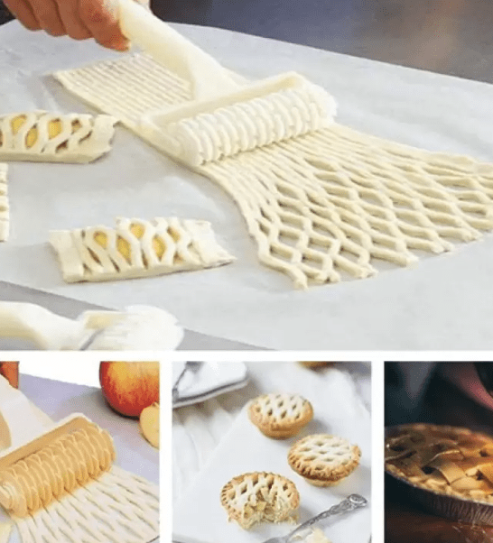 Pastry Baking Plastic Mould Netting Roller Cutter (Random Color) Pastry Cutter-3