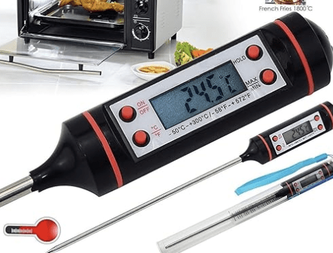 Digital Lcd Cooking Food Meat Probe Kitchen Bbq Thermometer Temperature Test Pen, instant read thermometer for Industrial, Grill, Candy, Milk, Oil, Liquid, Lab Chemical (5.9 Inches)