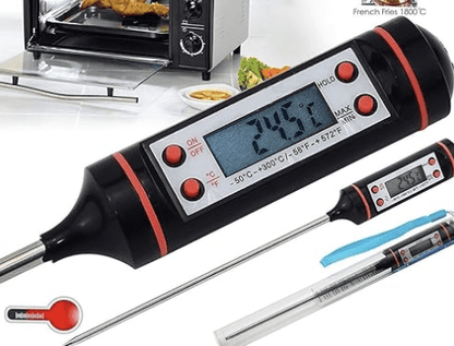 Digital Lcd Cooking Food Meat Probe Kitchen Bbq Thermometer Temperature Test Pen, instant read thermometer for Industrial, Grill, Candy, Milk, Oil, Liquid, Lab Chemical (5.9 Inches)