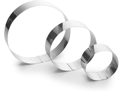 Expresso Stainless Steel 3 Sizes Round Shape Molding Plating Forming Cake Mousse Rings, Set of 3-3