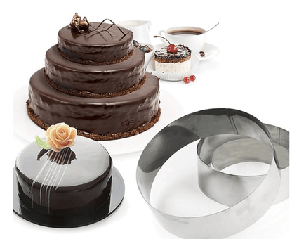 Expresso Stainless Steel 3 Sizes Round Shape Molding Plating Forming Cake Mousse Rings, Set of 3