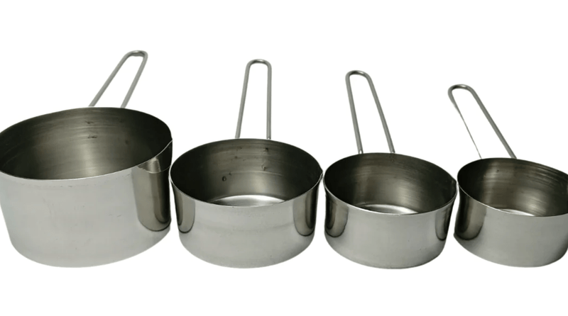 எஸ்எஸ் அளவிடும் கோப்பை காம்போ பேக் நான்கு பான் செட்-1